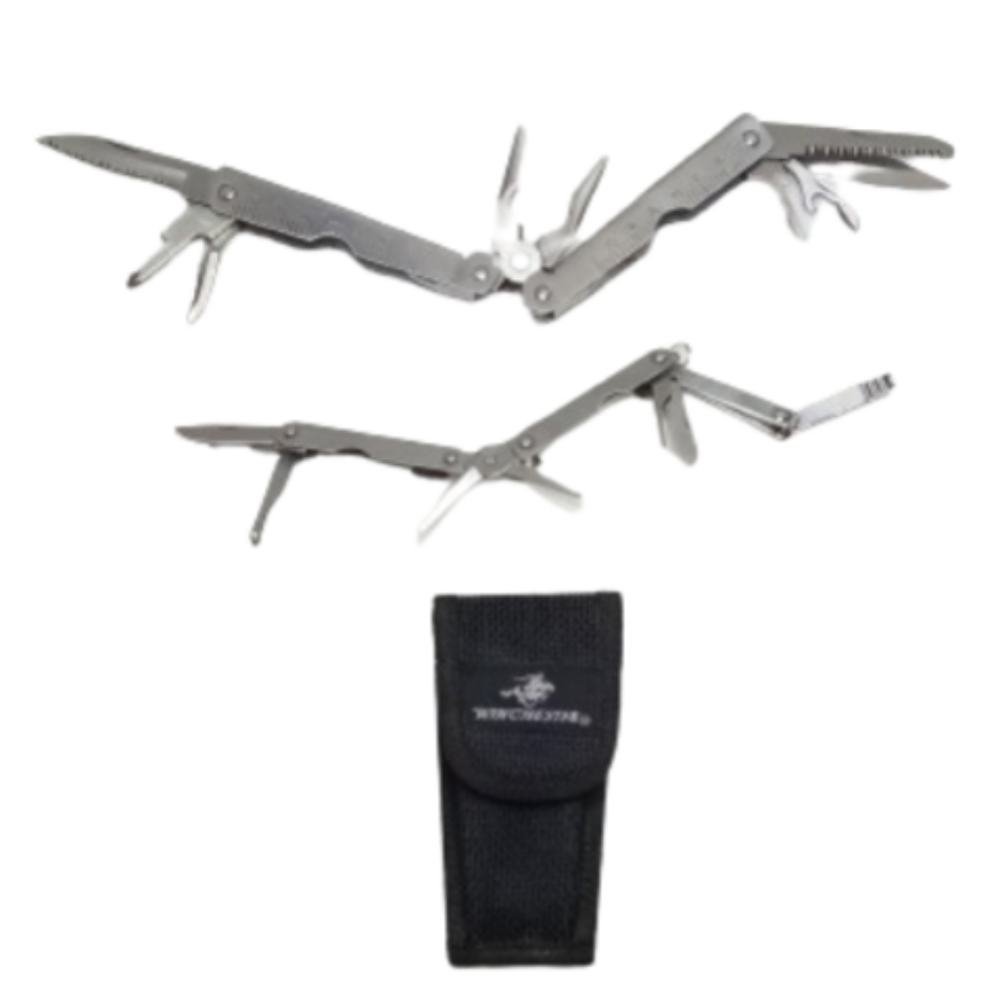 Set of 2 Winchester Folding Multi Tool Knives With Sheath